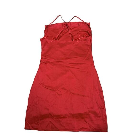 WYLDR superstitious cowl neck slip red mini dress small - Picture 4 of 7